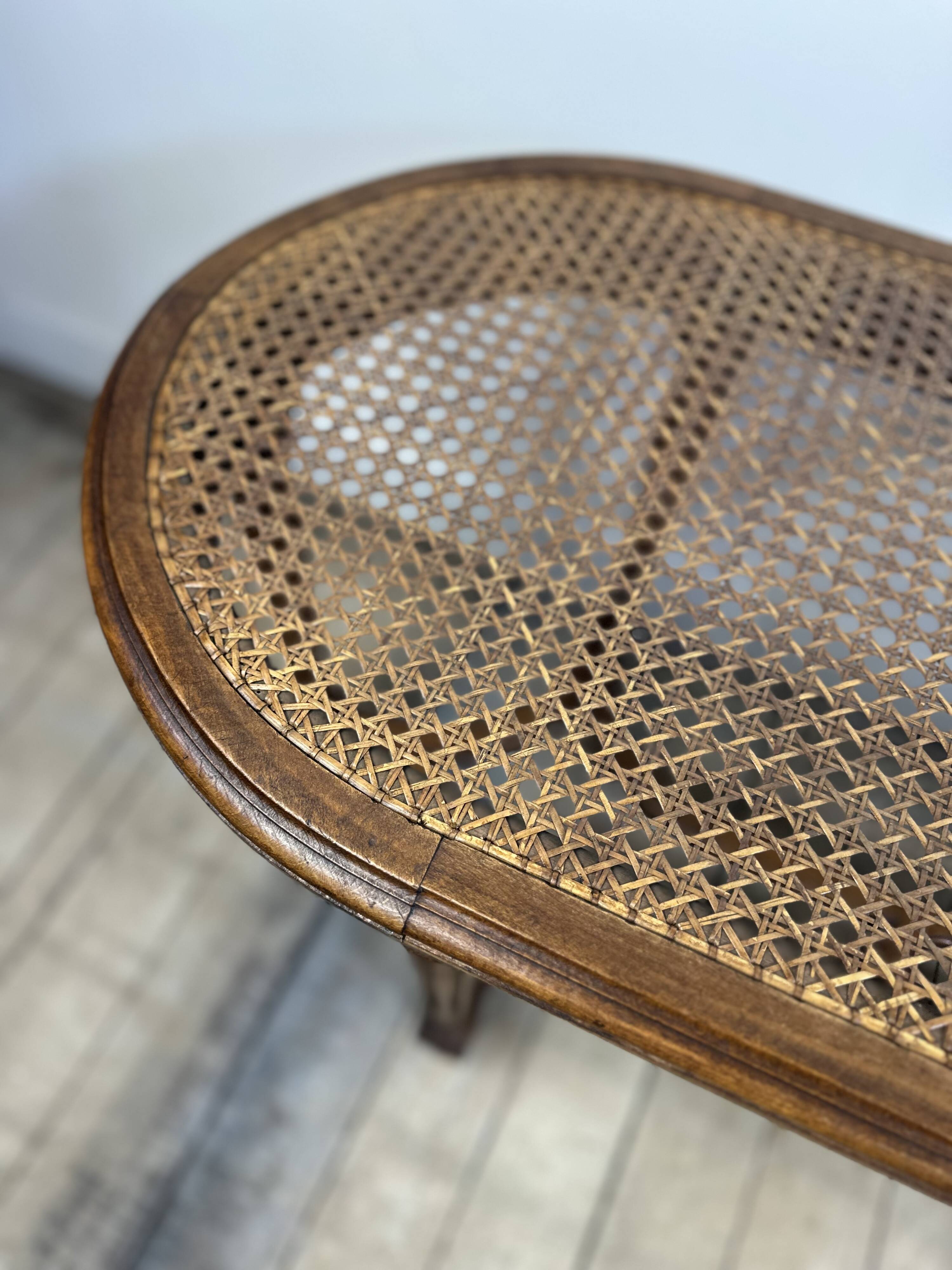 Louis XVI style walnut piano bench