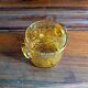 Small vase or amber bubbled glass tealight holder