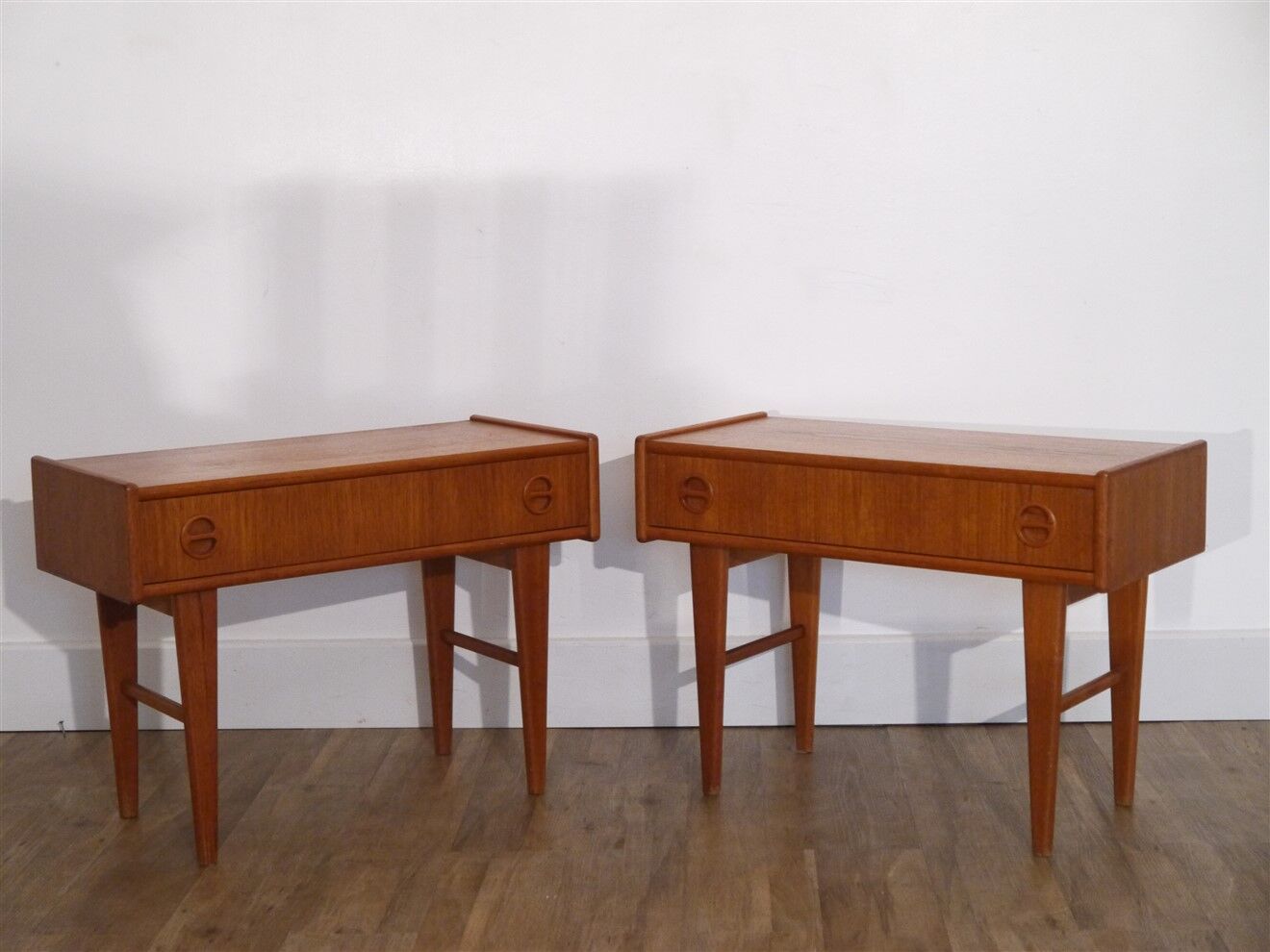 Paire de chevets vintage scandinave en teck 1960