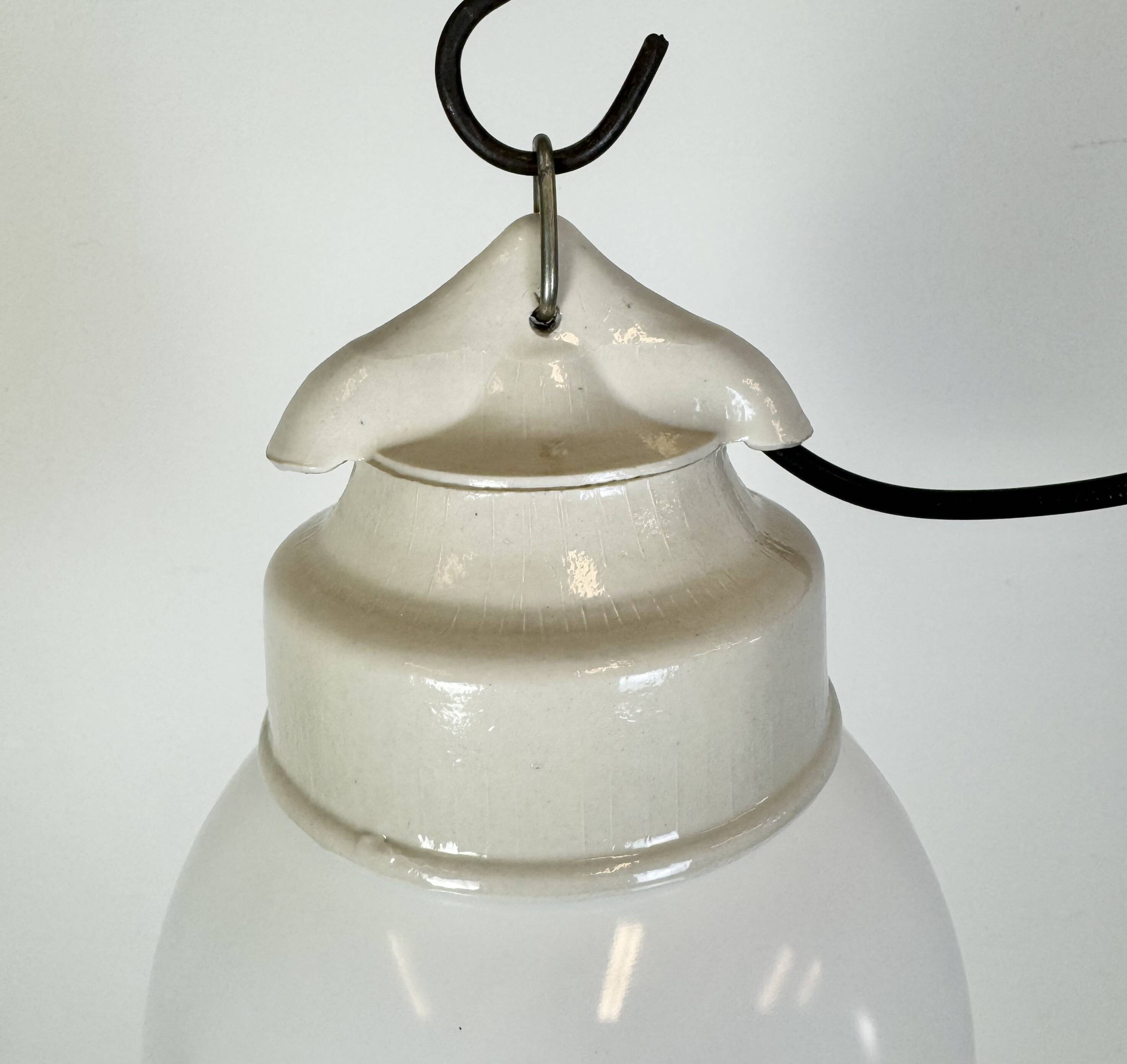 Vintage White Porcelain Pendant Light, 1970s