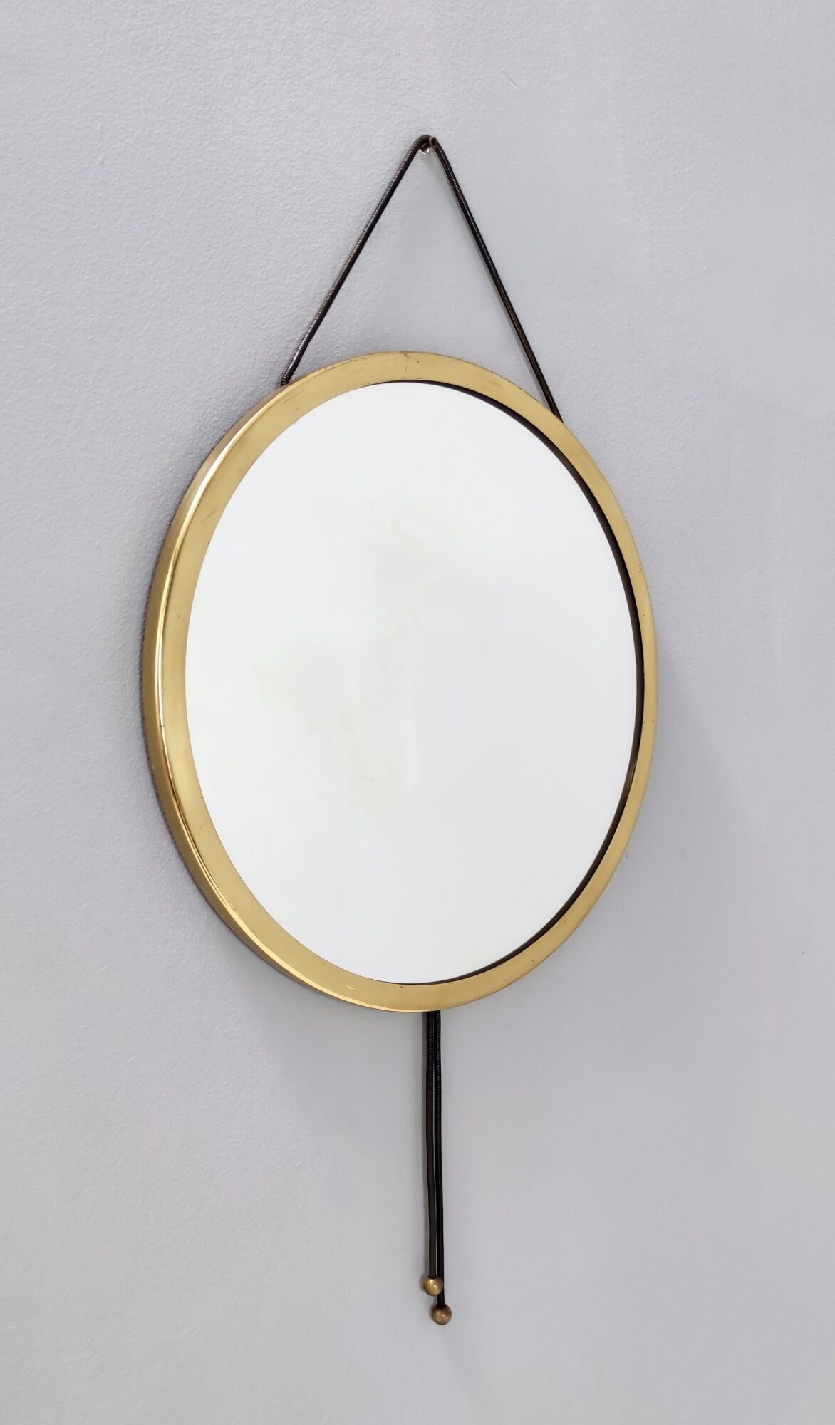 Vintage round wall mirror mod. "vipera" by corrado corradi dell'acqua, italy
