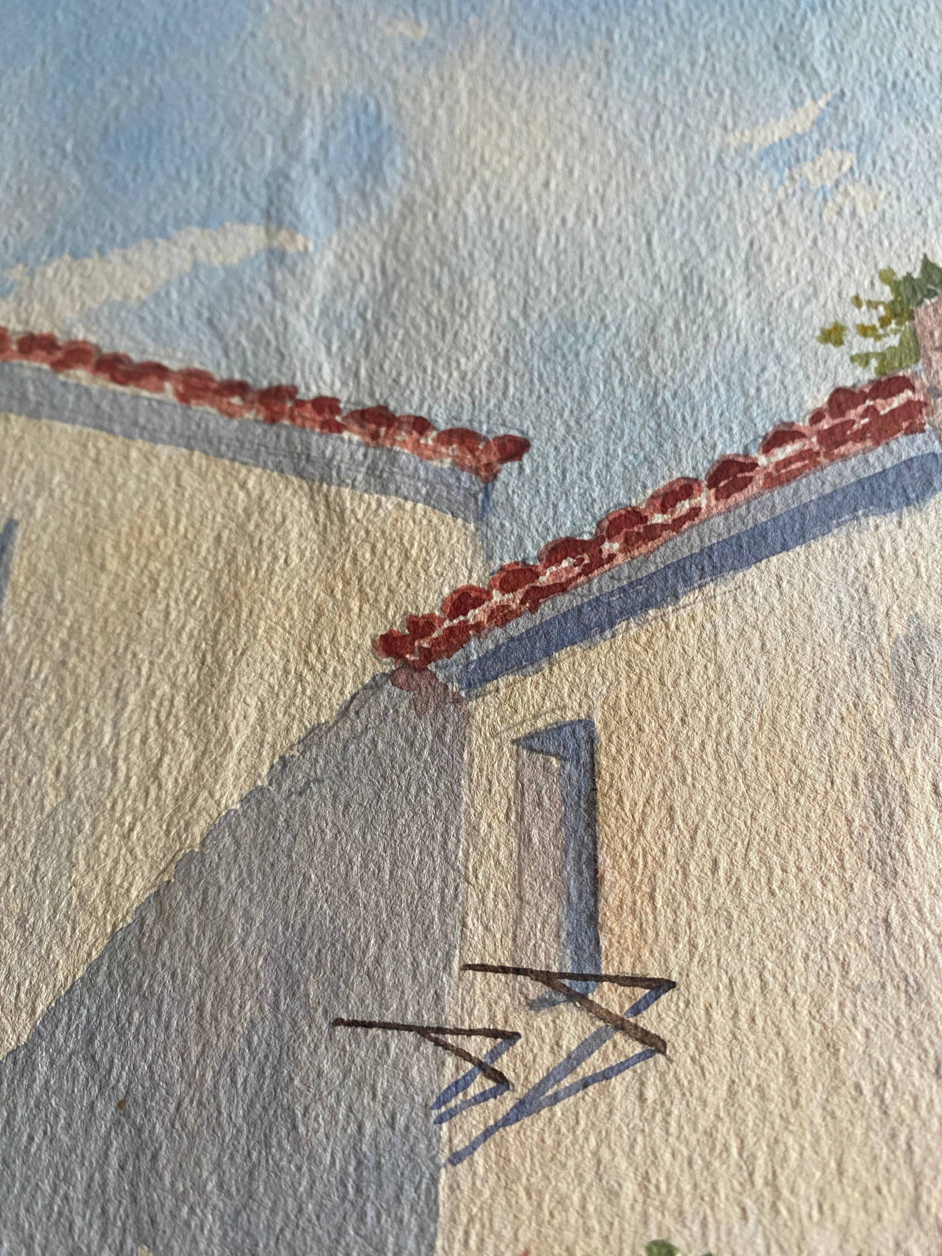 Painting made in watercolor on paper signed e.