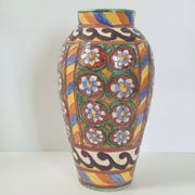 Vintage italian vase 1950 ceramic with floral decor signed b 1449 italy 50s 1950s