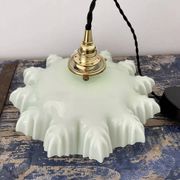 Vintage green opaline pendant light