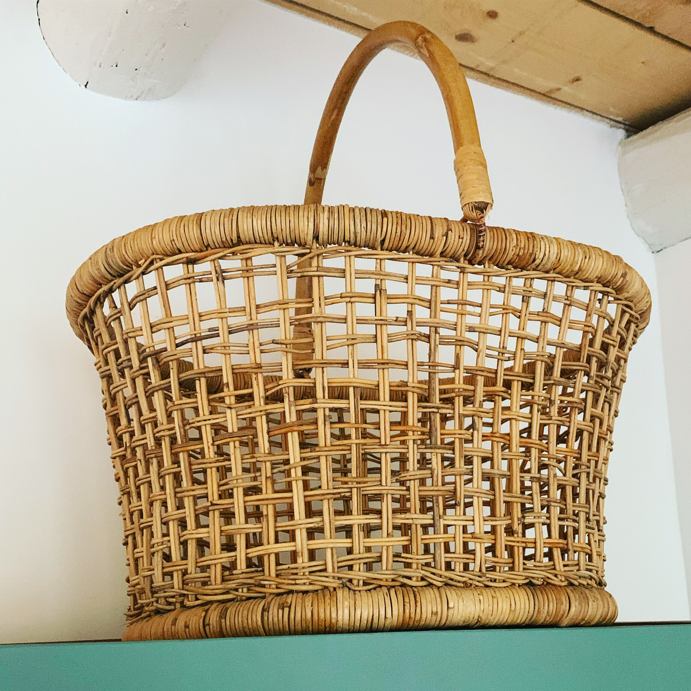 Vintage wicker and rattan basket