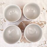 Set of 4 Japanese tea cups without handle pale blue and pink décor