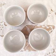 Set of 4 Japanese tea cups without handle pale blue and pink décor