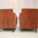 Paire de fauteuils cube en velours style Italien années 70
