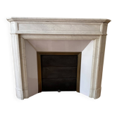 Louis XVI fireplace in white marble, Paris late 19th century