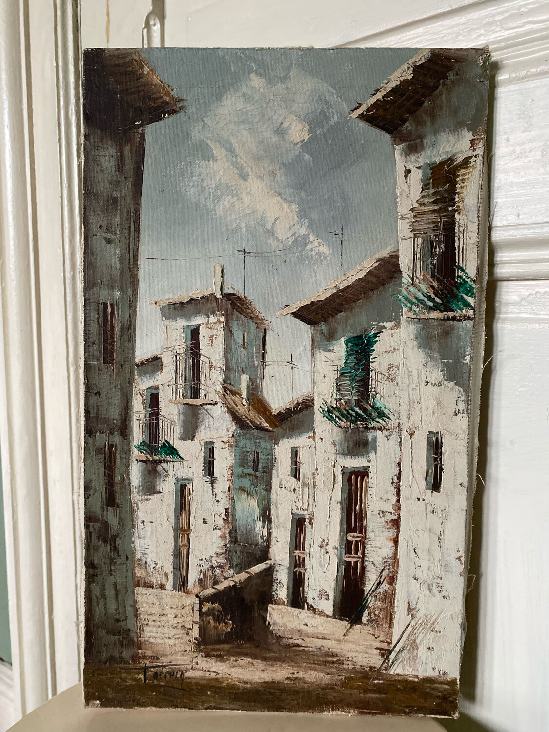 Peinture sur toile village d’Espagne