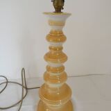 Large baluster-shaped lamp base in yellow and beige ceramic from the 1960s.