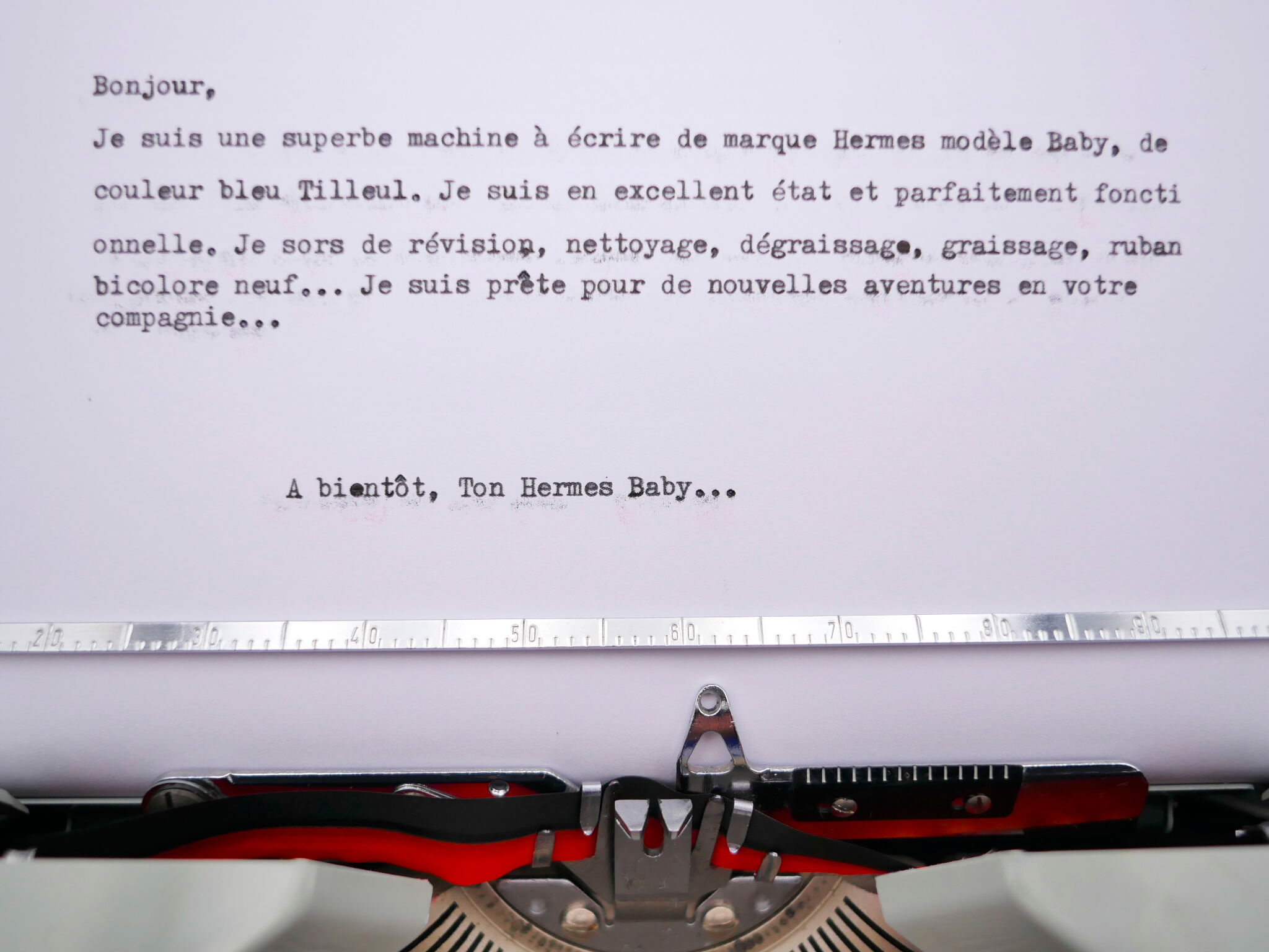 Hermes Baby Blue Pastel Typewriter Revised Ribbon New