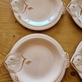 Set de 6 assiettes à poisson en faience de Longwy