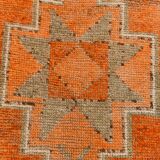 3x9 Vintage Brown & Orange Runner Rug, 84x285Cm