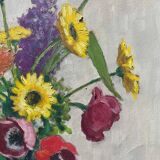 Tableau HST "Bouquet de fleurs des champs" E. Guyot (XIX°-XX°)