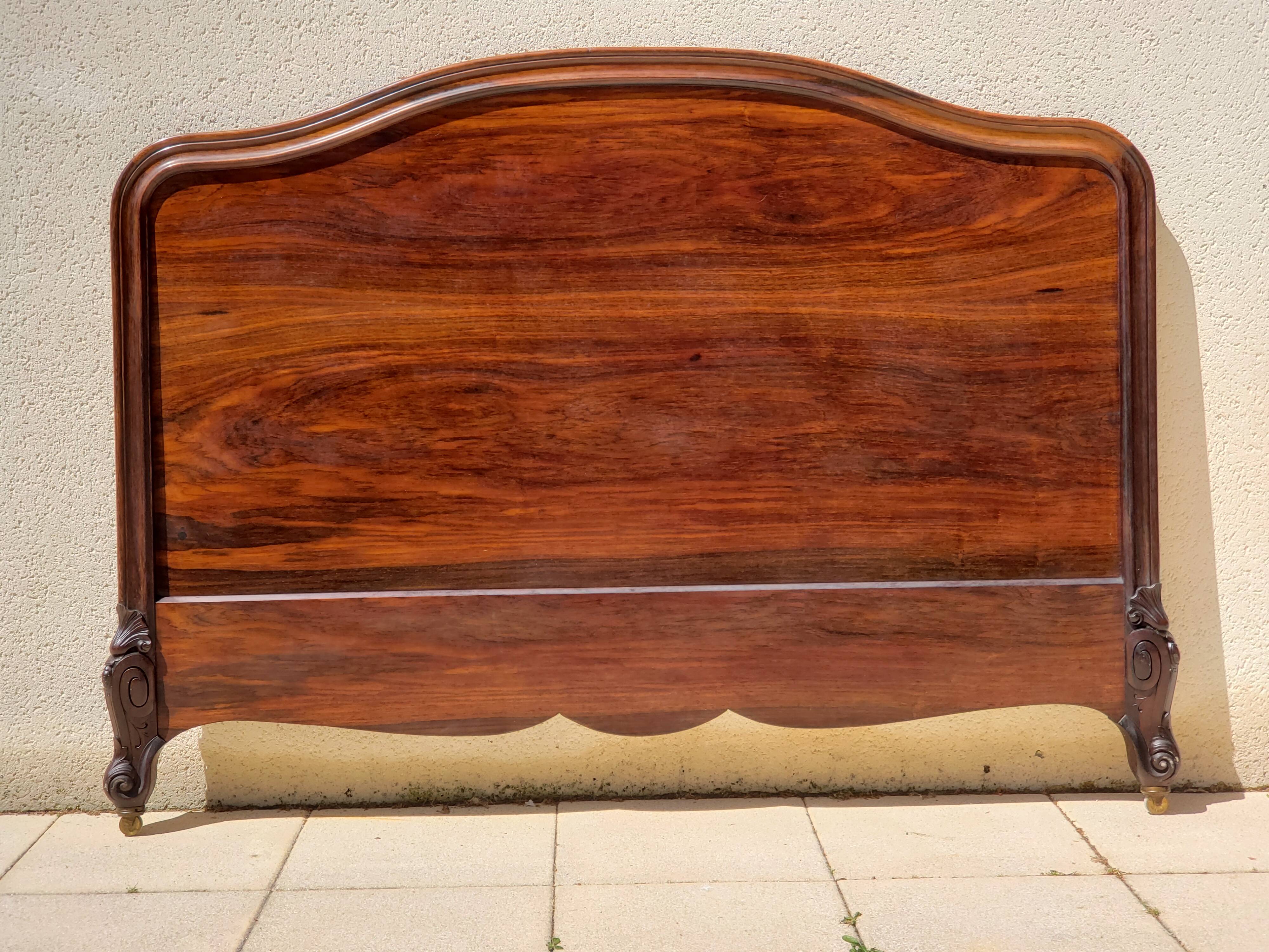 Solid walnut bed with very old walnut burl.