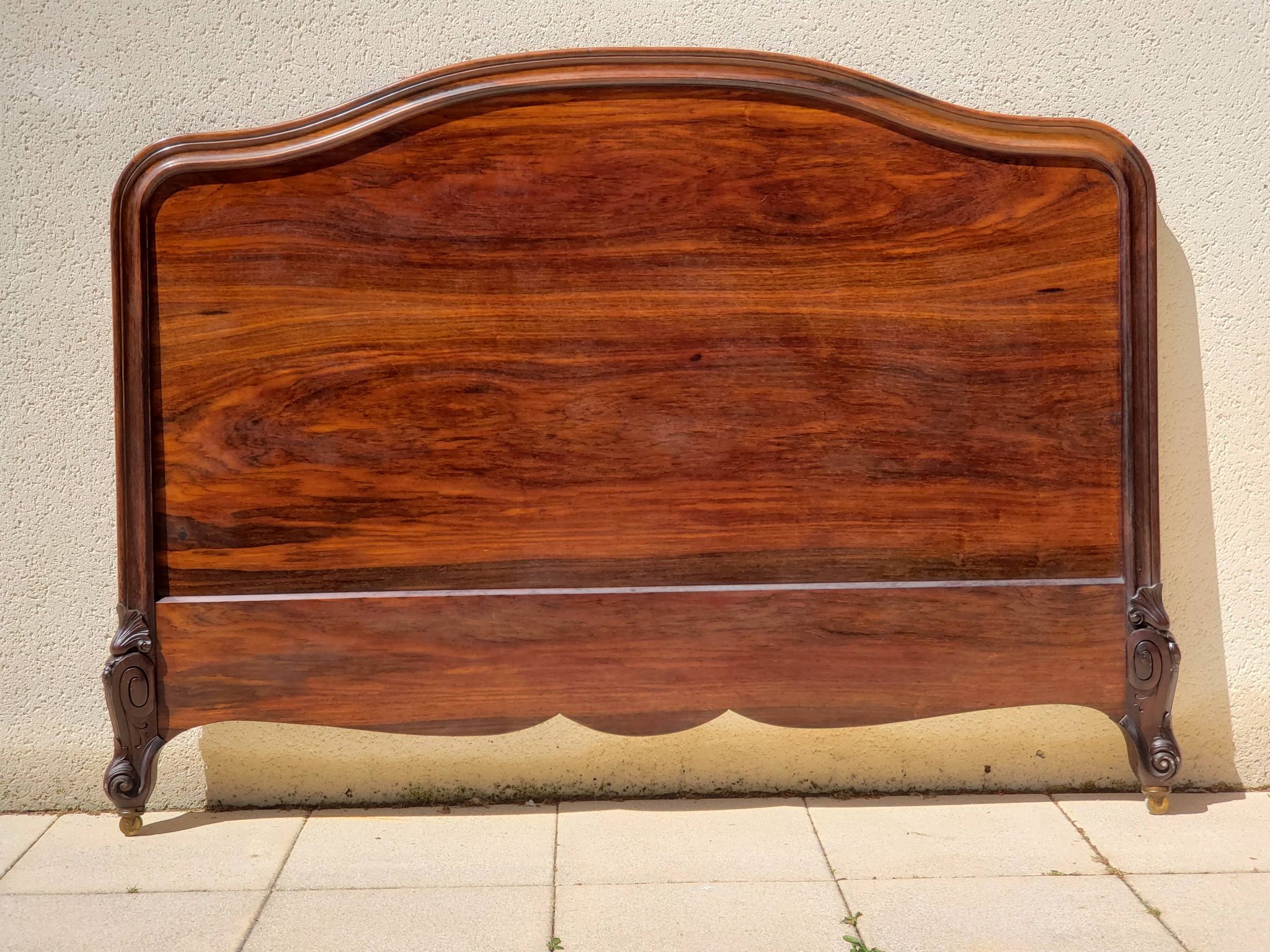 Solid walnut bed with very old walnut burl.