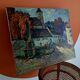 Oil on canvas Place de vilage fontaine