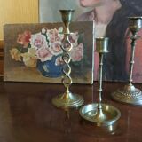Three old candlesticks