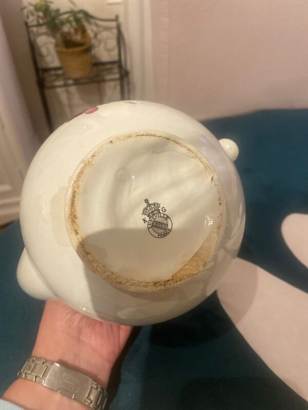 K & G Lunéville Ancienne théière en faïence de Strasbourg 19 siècle