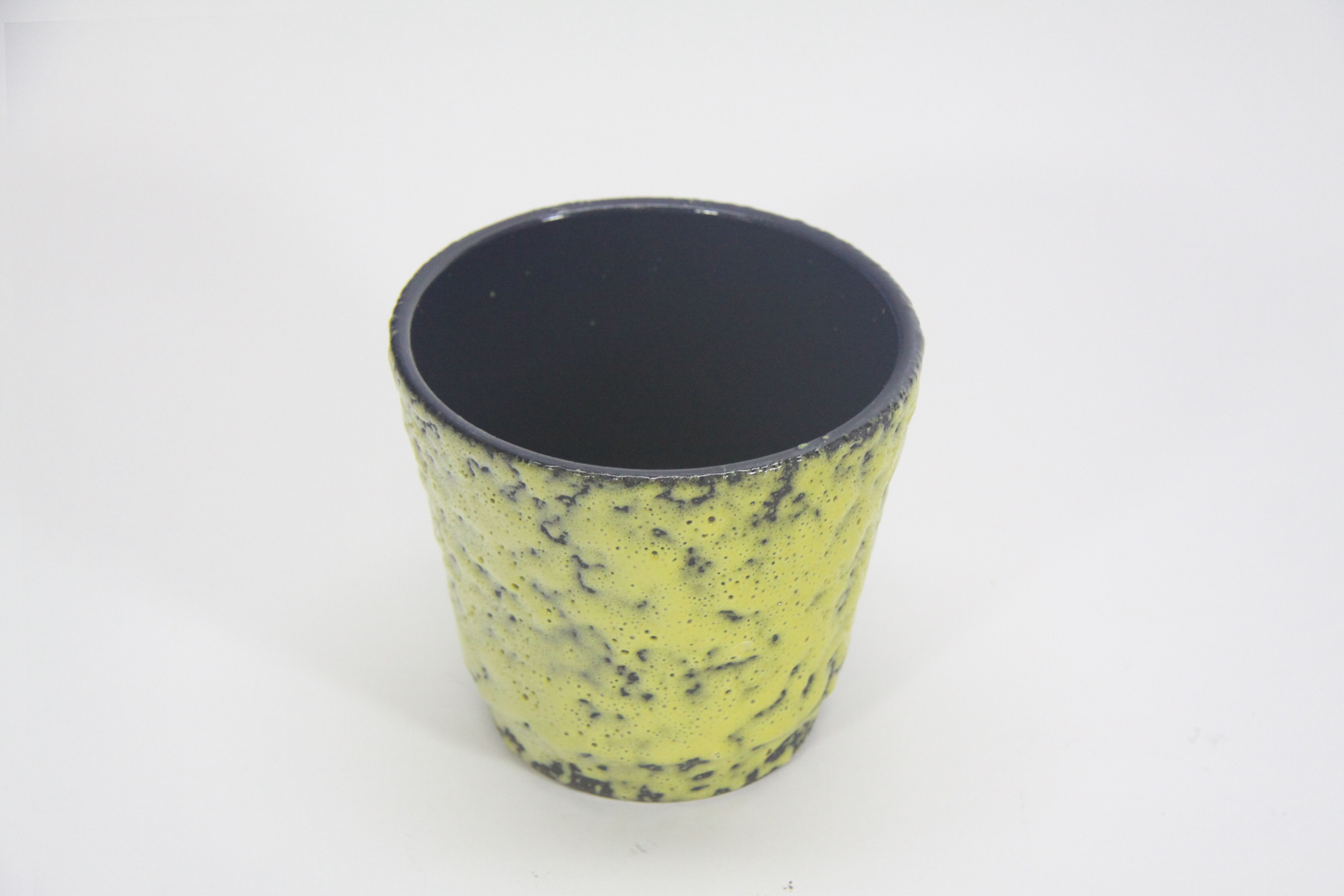Yellow fat lava flower pot, 1970's