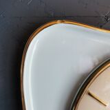 Vintage ceramic clock silent wall pendulum "Exact golden blue"