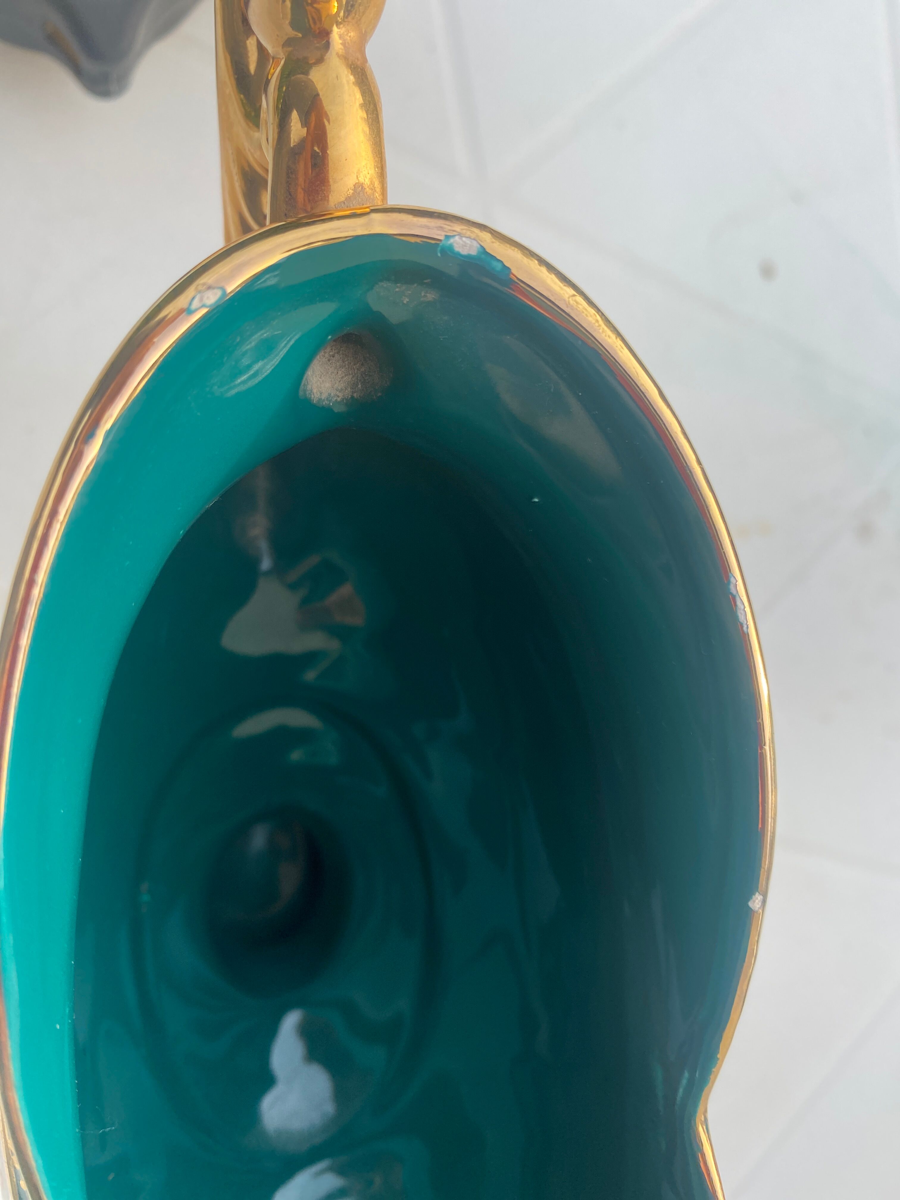 Vintage porcelain rose planter vase