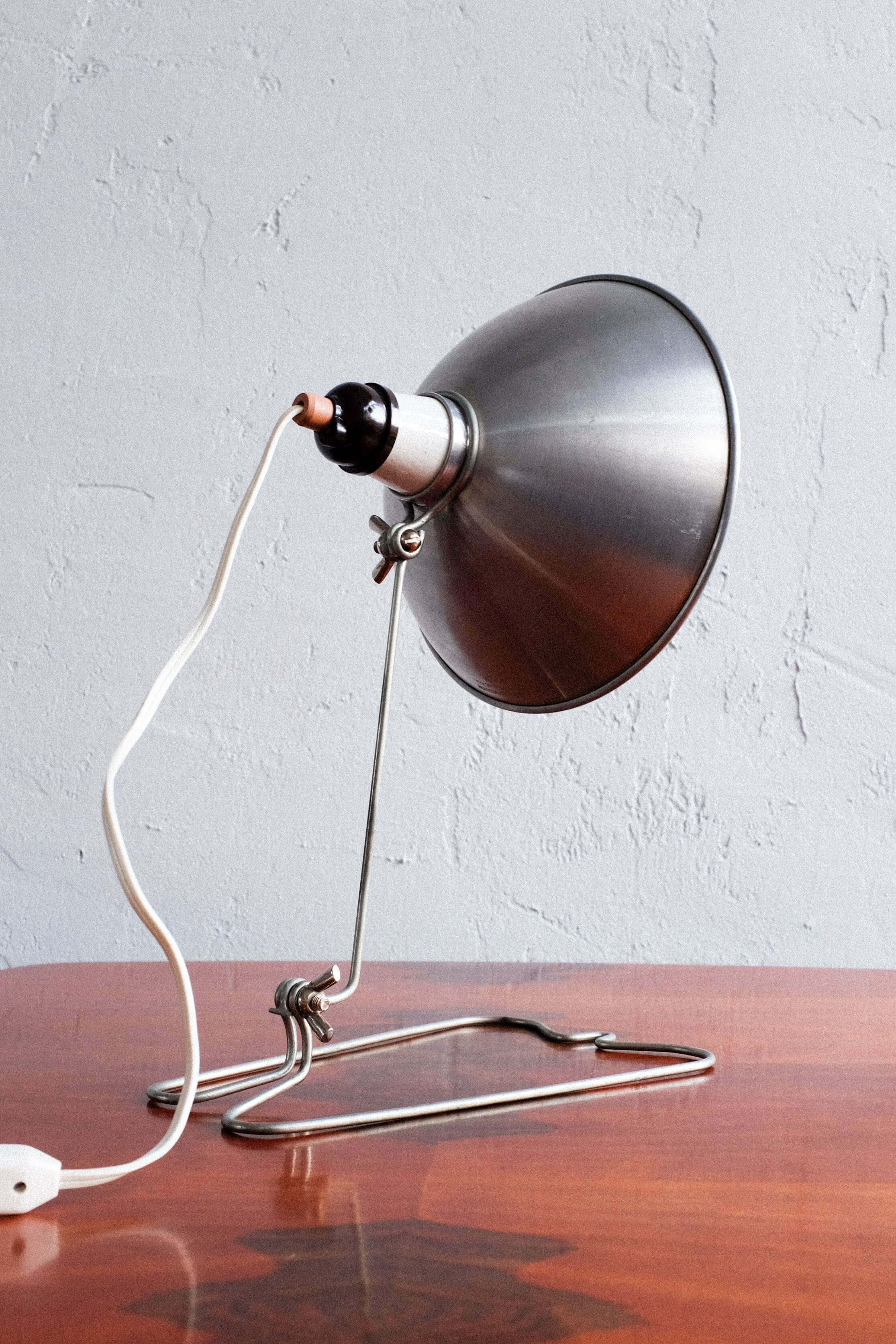 Industrial czechoslovak metal table lamp, 1960s