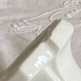 Lot de 3 patères Art Déco anciennes en céramique blanche