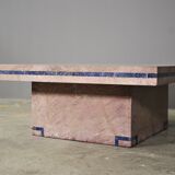 Table en marbre avec inserts en lapis-lazuli par Mario Sabot, années 70