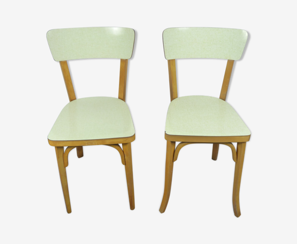 Lot 2 chaise bistrot baumann bois et formica