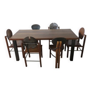 6 chaises et table à - 1960 manger