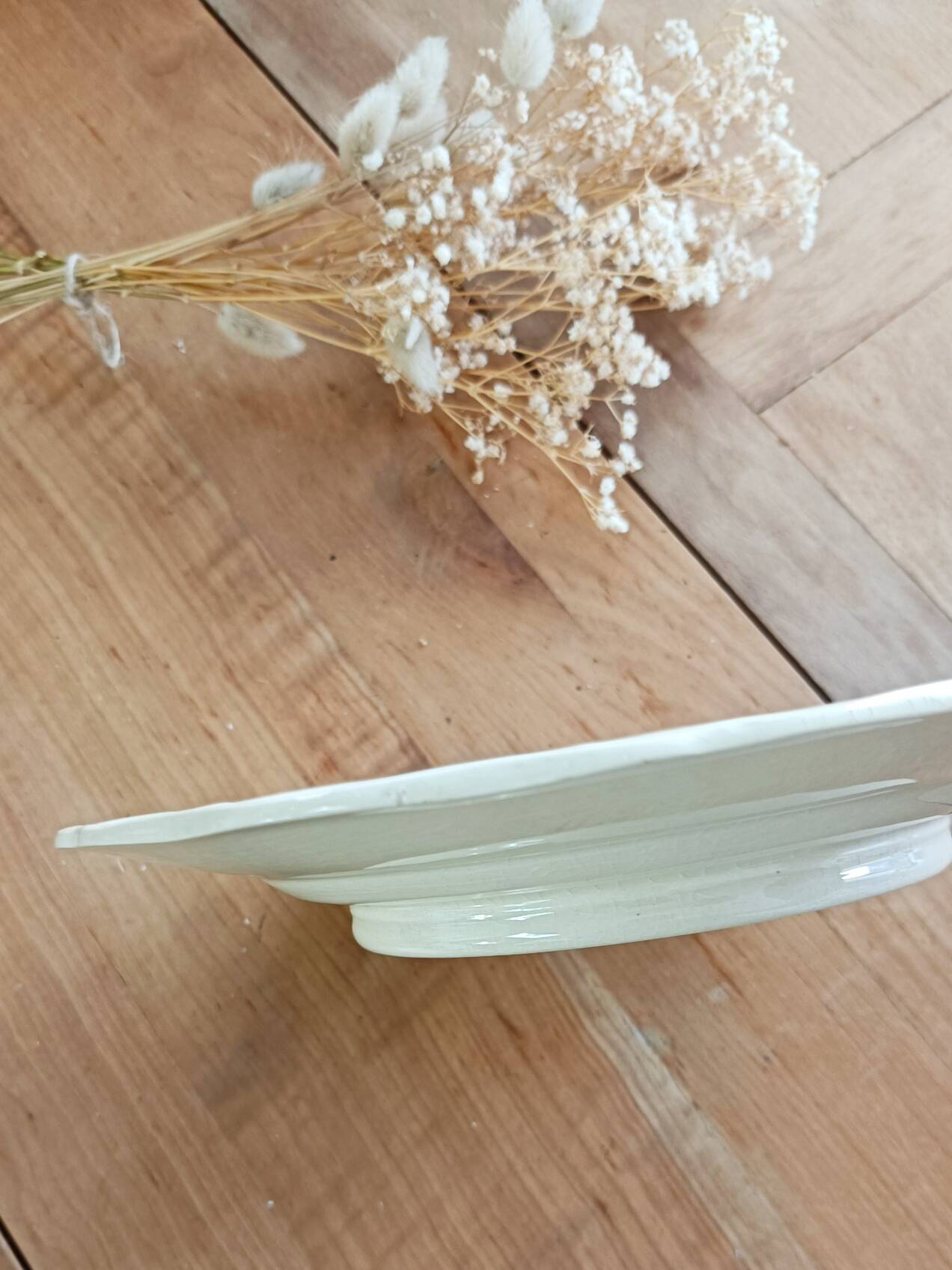 Sarreguemines ivory mounted plate