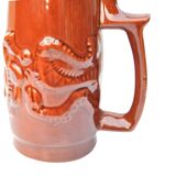 Ceramic brown mug, SPiLA Bolesławiec, Poland, 1970s.