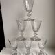 set of 6 glasses with crystal stems early twentieth