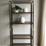 Étagère  en métal et verre - Italie années 1970