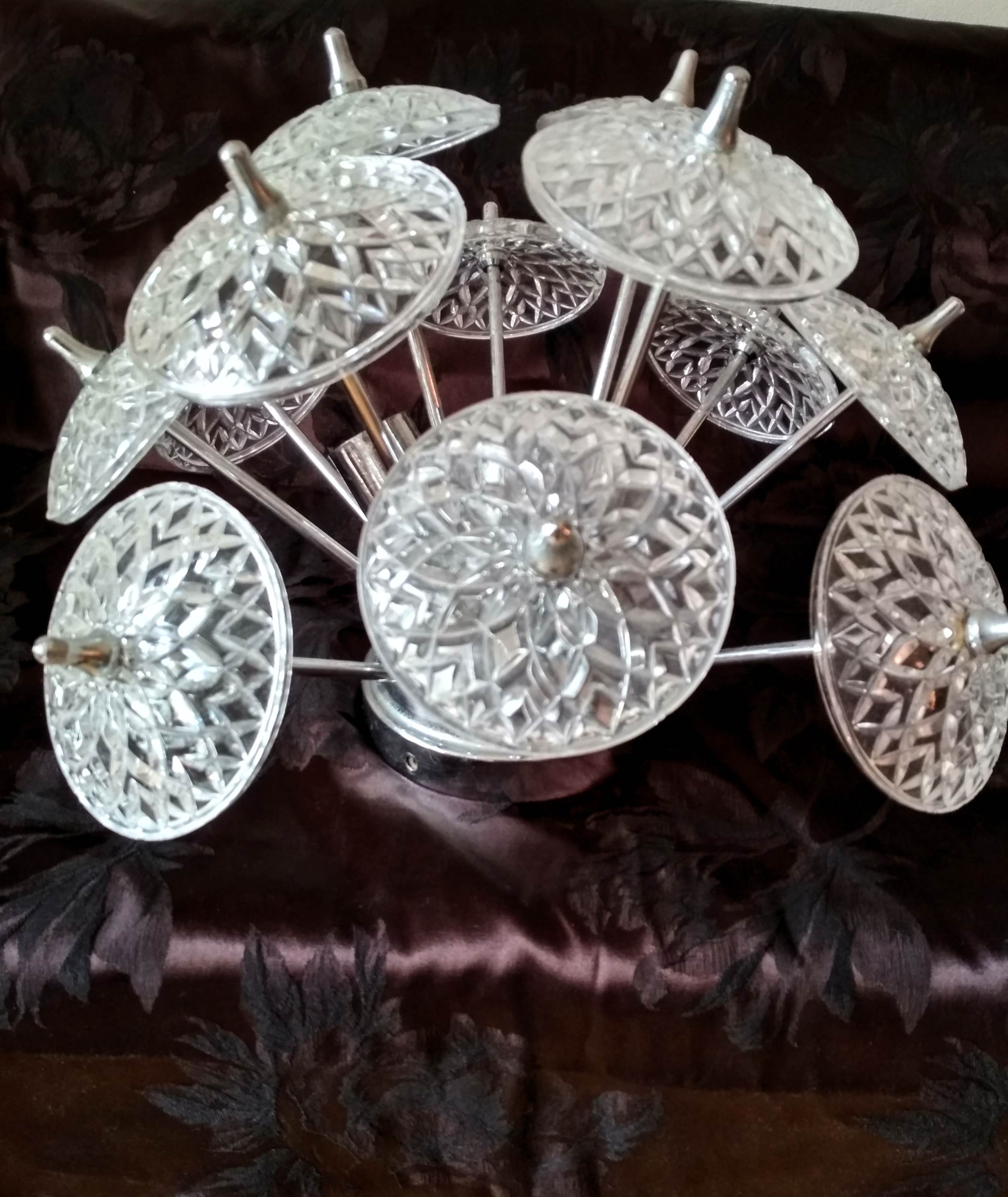 Lustre plafonnier Sputnik 3 feux Emil Stejnar - 1960