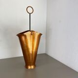 Original Metal Copper Brutalist Hollywood Regency Umbrella Stand Germany, 1970s