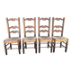 Chaises vintage paillées en chêne massif