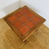 Red tile table signed