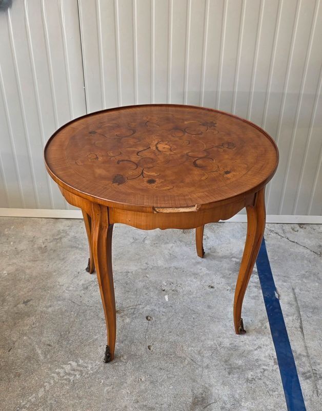 Small round antique coffee table