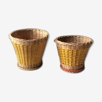 Yellow rattan jars