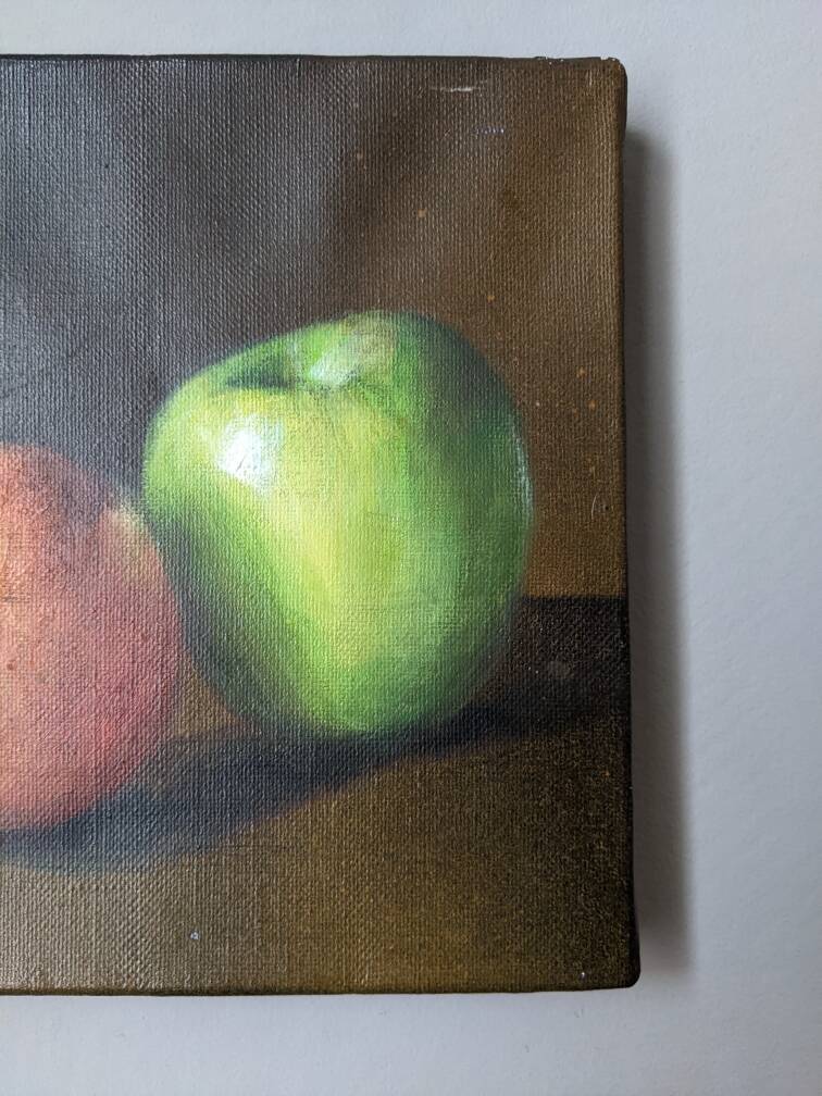 Oil painting on canvas still life apples countryside decoration