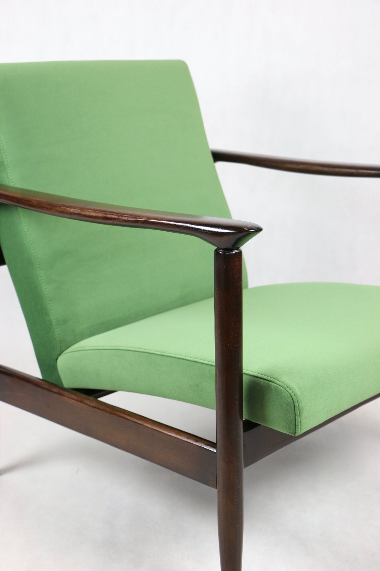 Light Green Velvet GFM-142 Armchair by Edmund Homa, 1970s