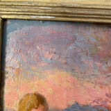 Tableau ancien XIXème huile sur panneau « Putti «