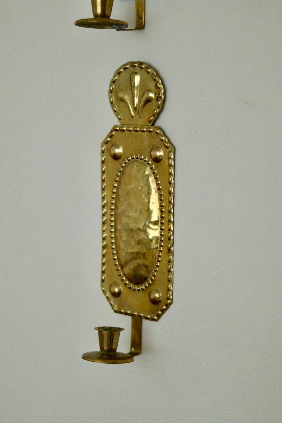 Pair of mid-century Swedish brass sconces