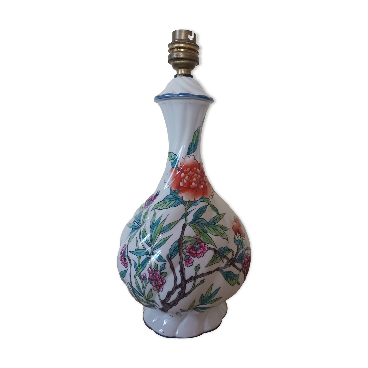 Antique lamp, in Paris porcelain, with Japanese decoration