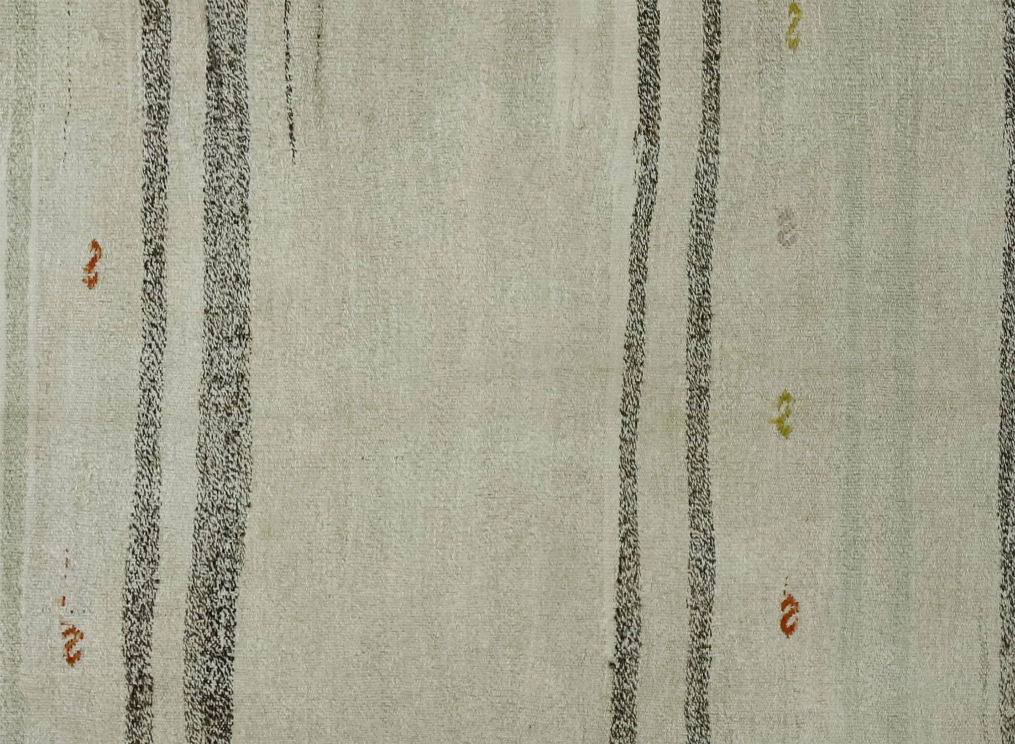 Turkish Kilim Konya Vintage 147x286 cm Beige Black Handwoven