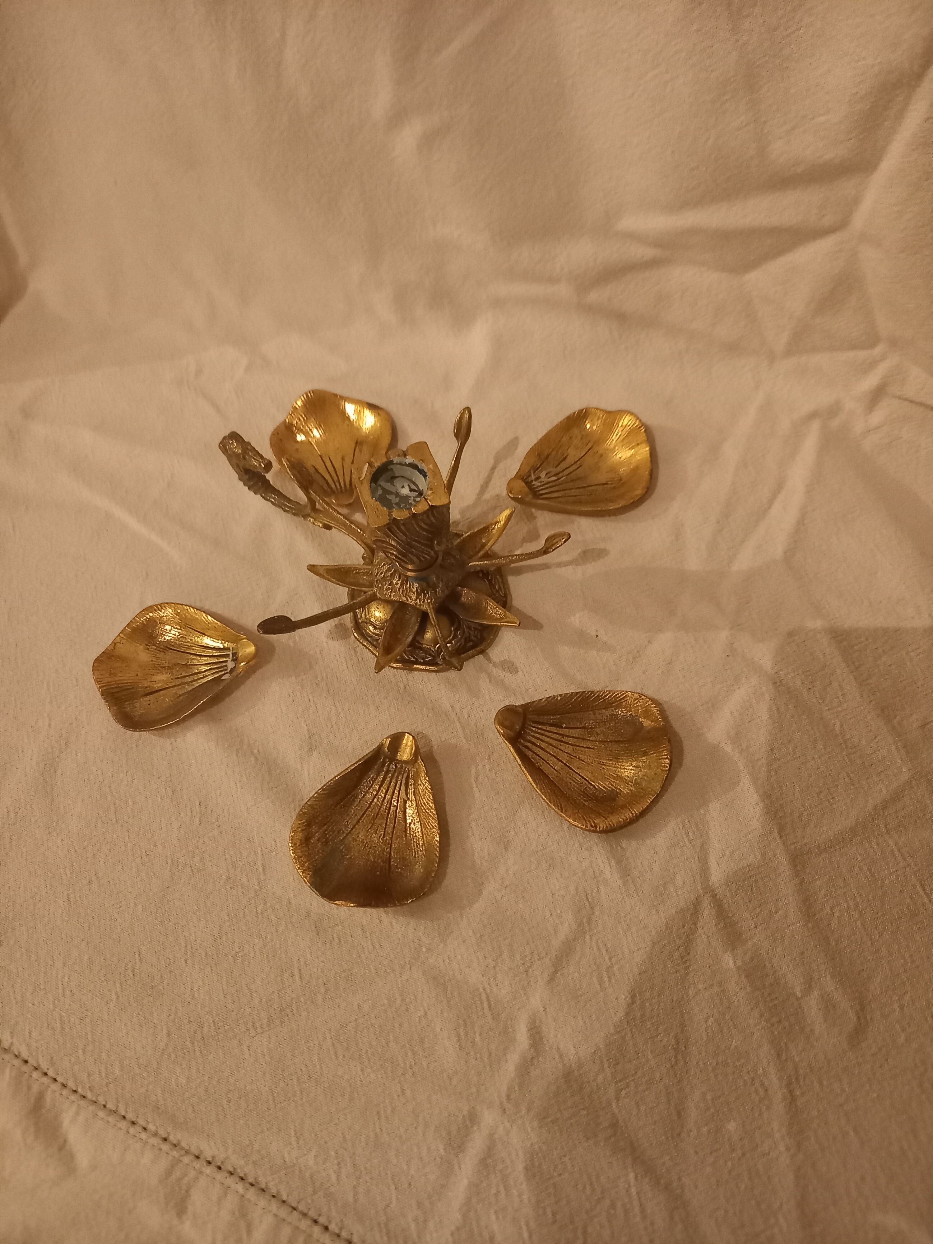 Brass flower candle holder