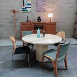 Travertine round table